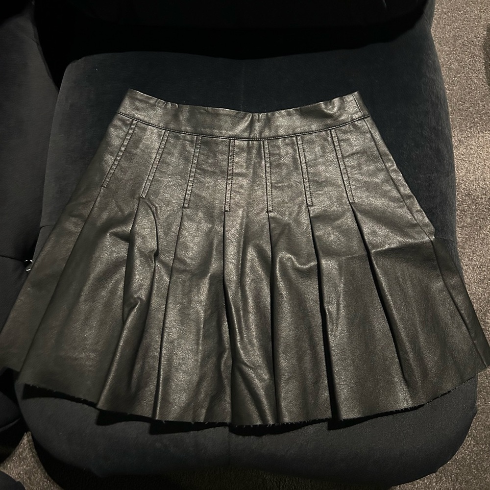 Aqua Metallic Black Skater Skirt